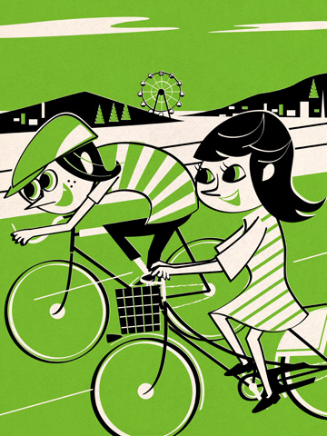 湖畔サイクリング